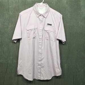 Ocean Coast Mens Medium Purple Short Sleeve Fishing Shirt Vented Pockets